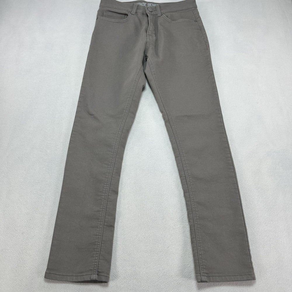Vintage Genes Black Jeans Mens 28x30 Gray Slim Straight Stretch Denim Casual